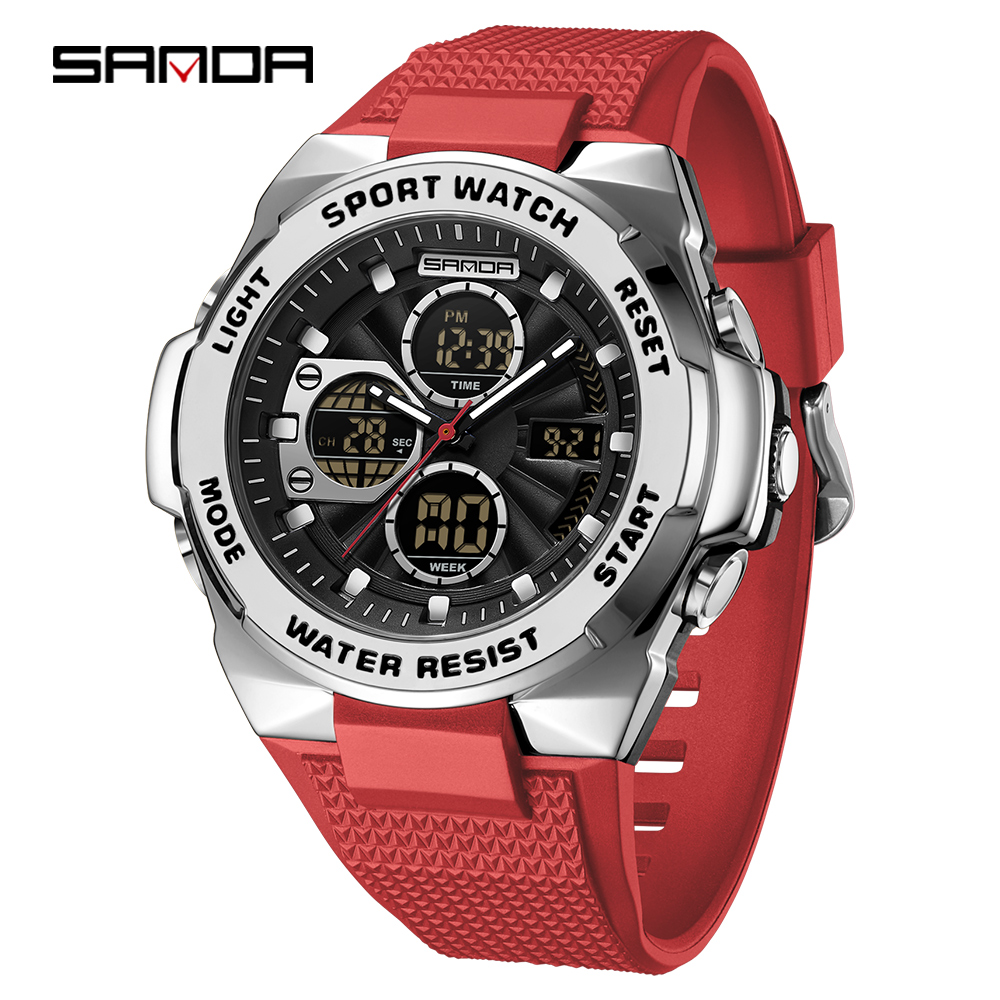 Rubber Strap Diver - Sanda 3378 Herren- und Damen-Quarzuhr, multifunktionale