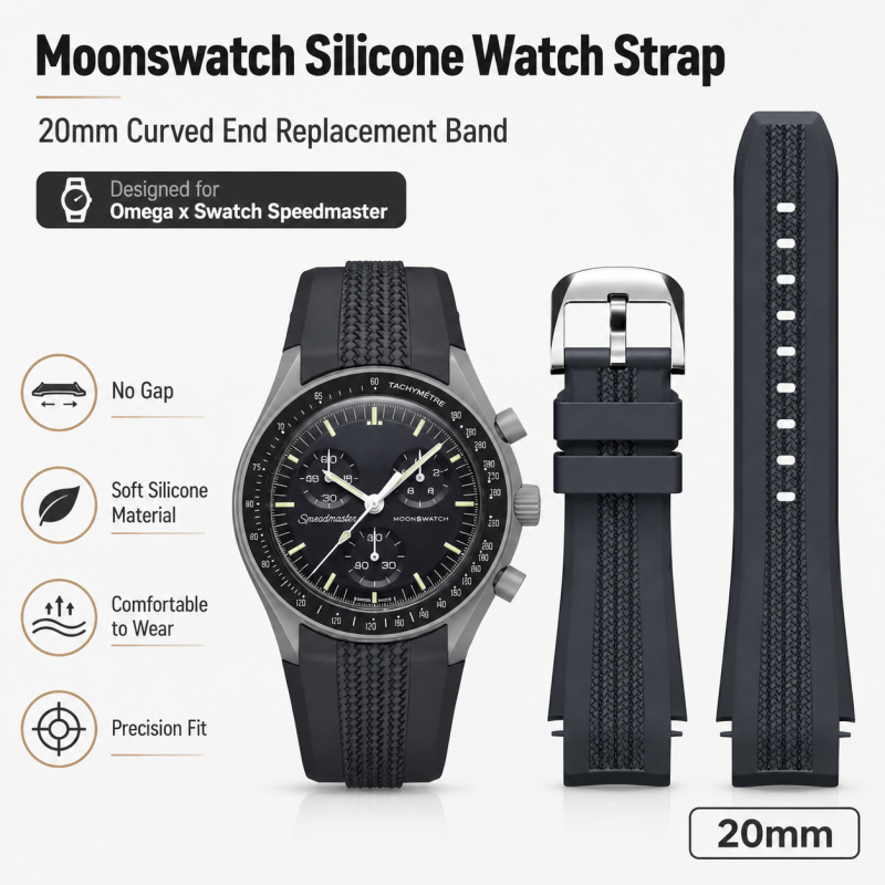 20mm Gebogenes Silikon-Uhrenar – Omega Watch Speedmaster Bewertung und Preis